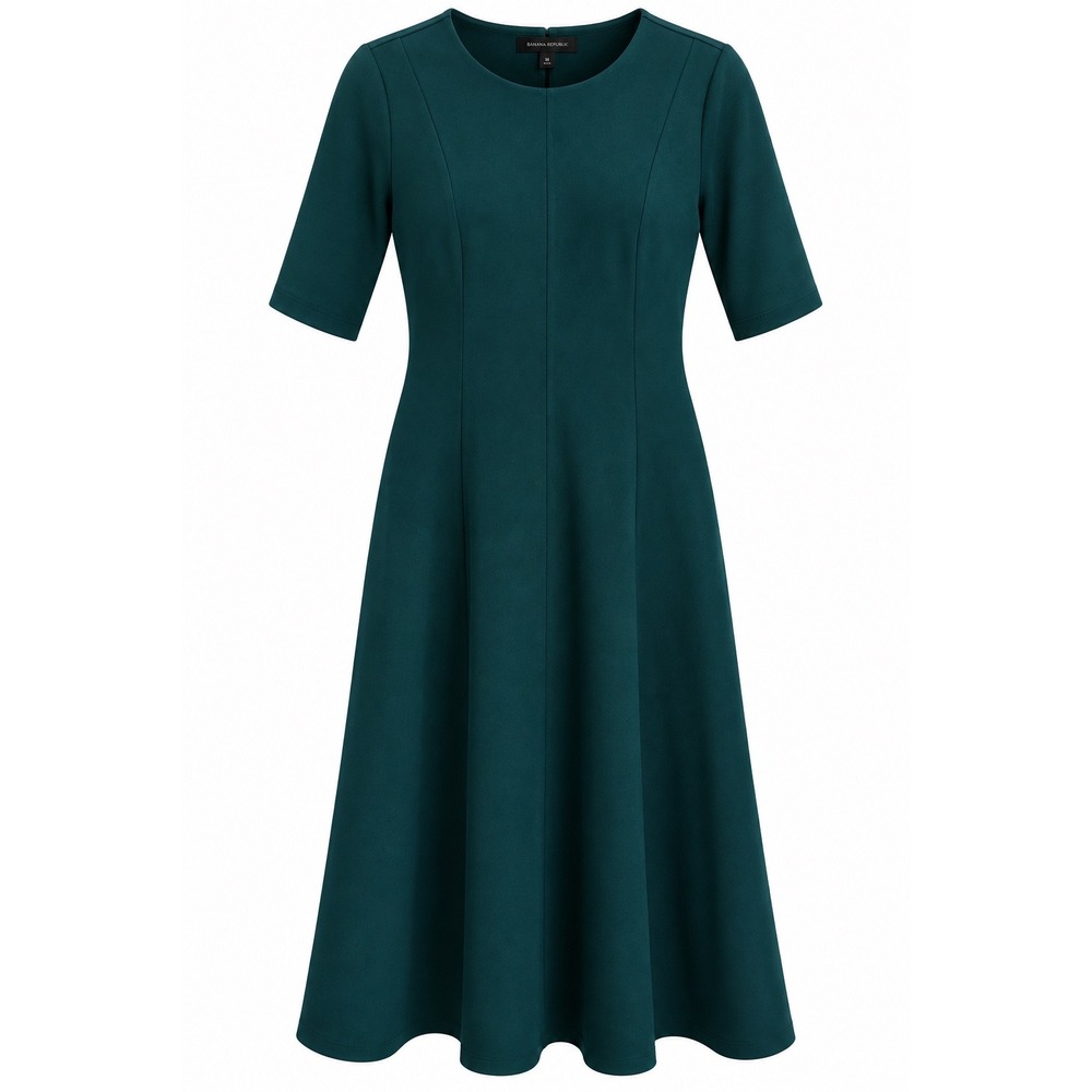 NWT Banana Republic Ponte A-Line Dress M Forest Green Workwear MSRP $100
